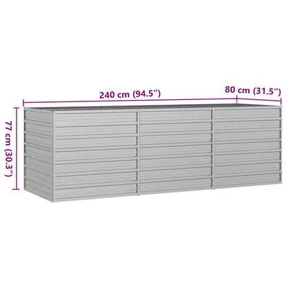 Garden Raised Bed Silver Galvanized Steel Large Garden Raised Bed