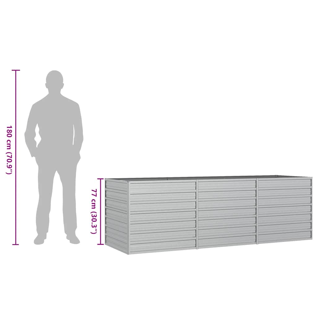 Garden Raised Bed Silver Galvanized Steel Large Garden Raised Bed