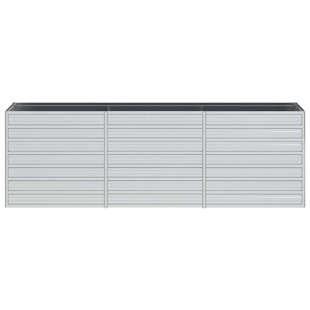 Garden Raised Bed 94.5"x15.7"x30.3" Galvanized Steel Silver