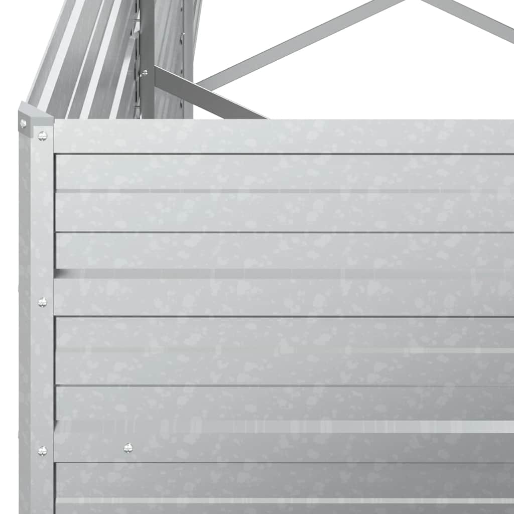 Garden Raised Bed 94.5"x15.7"x30.3" Galvanized Steel Silver