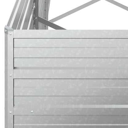 Garden Raised Bed 94.5"x15.7"x30.3" Galvanized Steel Silver