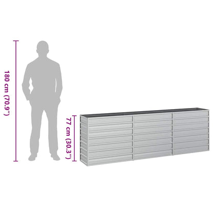 Garden Raised Bed 94.5"x15.7"x30.3" Galvanized Steel Silver