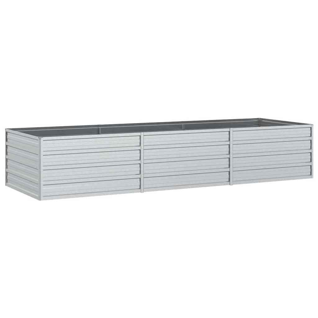 Garden Raised Bed Silver Galvanized Steel Large