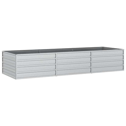 Garden Raised Bed Silver Galvanized Steel Large