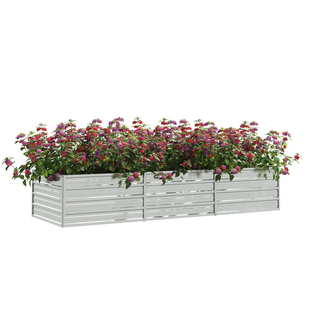 Garden Raised Bed Silver Galvanized Steel Large