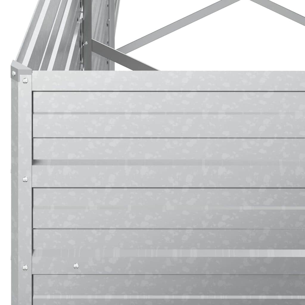 Garden Raised Bed Silver Galvanized Steel Large