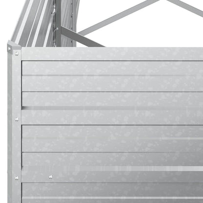 Garden Raised Bed Silver Galvanized Steel Large