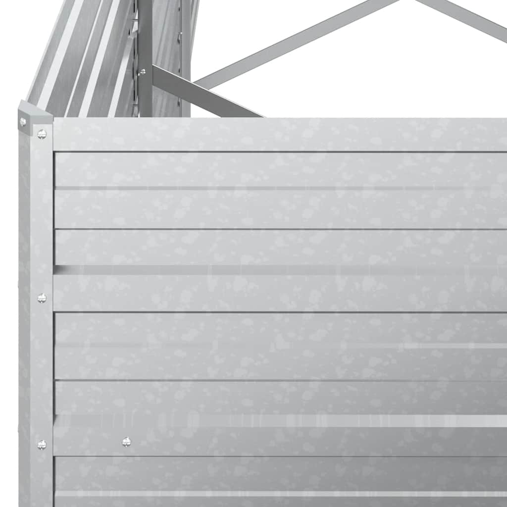 Garden Raised Bed 240x40x45 cm Galvanized Steel Silver