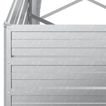 Garden Raised Bed 240x40x45 cm Galvanized Steel Silver
