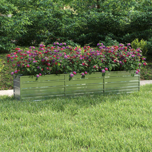 Garden Raised Bed | Silver | Galvanised Steel | Large | Durable