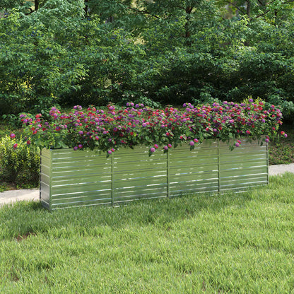 vidaXL Garden Raised Bed Silver Galvanized steel Large Garden Raised Bed