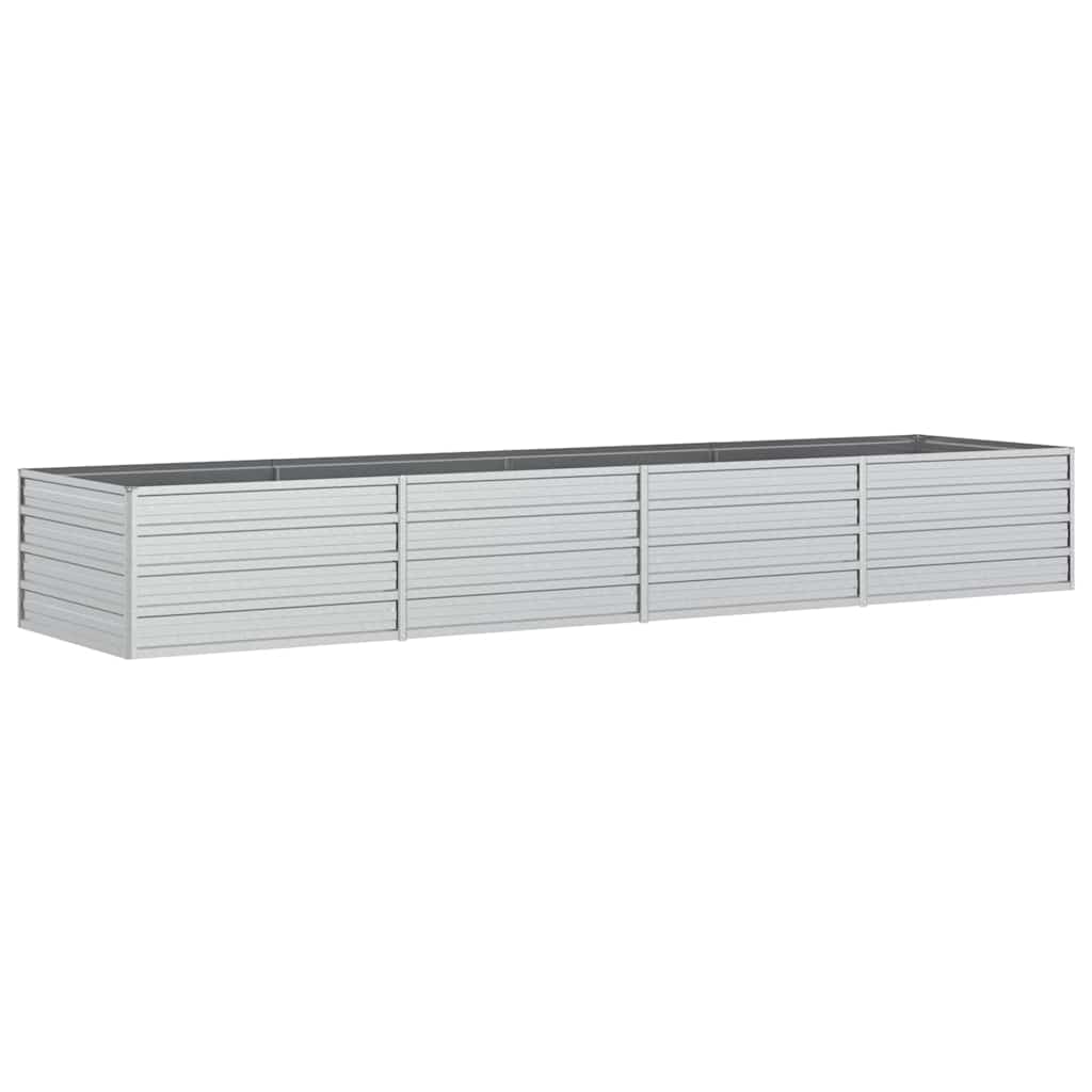 Garden Raised Bed 320x80x45 cm Galvanized Steel Silver