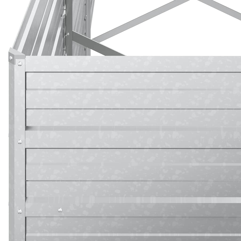 Garden Raised Bed 320x80x45 cm Galvanized Steel Silver