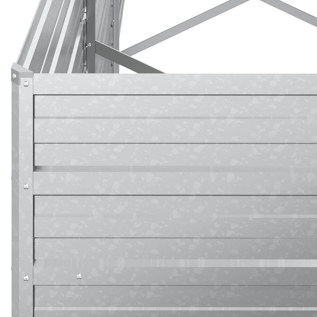 Garden Raised Bed 320x40x45 cm Galvanized Steel Silver