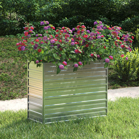 Garden Raised Bed | Silver | Galvanized steel | 100 x 40 x 77 cm