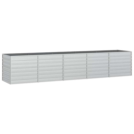 Garden Raised Bed | Silver | Galvanized Steel | 400x80x77 cm | Heavy Duty