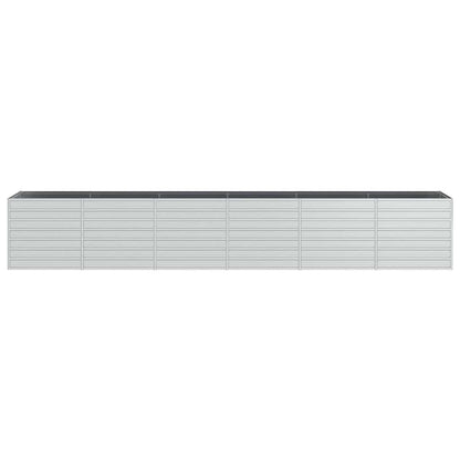 Garden Raised Bed 480x80x77 cm Galvanized Steel Silver
