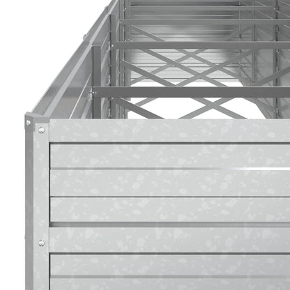 Garden Raised Bed 480x80x77 cm Galvanized Steel Silver