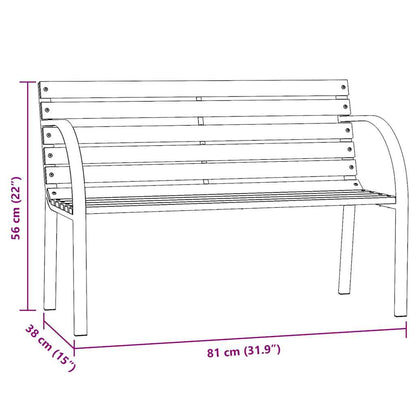 Garden Bench | Grey | Chinese fir wood, steel | 81 cm | Durable