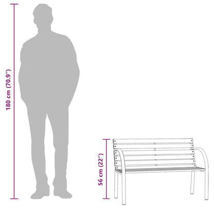 Garden Bench | Grey | Chinese fir wood, steel | 81 cm | Durable