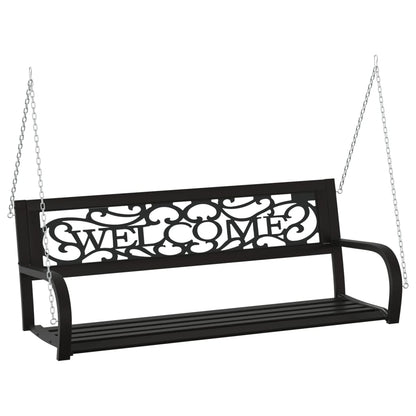 Garden Swing Bench | Black | Steel, Plastic | Medium | Hanging mount