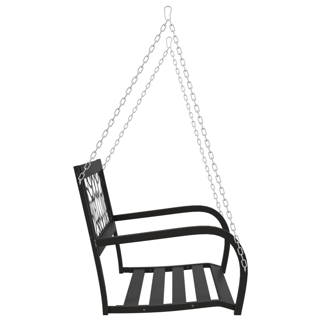 Garden Swing Bench | Black | Steel, Plastic | Medium | Hanging mount