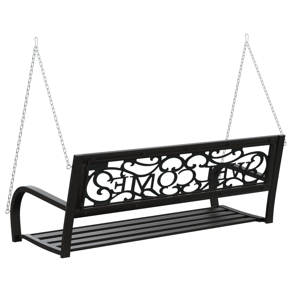 Garden Swing Bench | Black | Steel, Plastic | Medium | Hanging mount