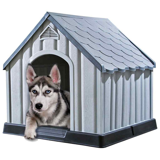 Dog House | Grey | Plastic | Large |  Durable  | Dog House | Rectangular