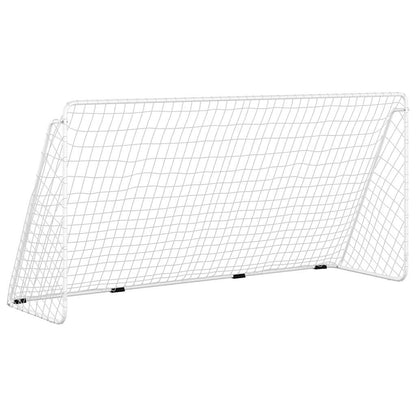 Football Goal with Net White 366x122x182 cm Steel