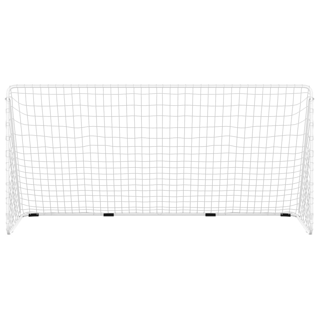 Football Goal with Net White 366x122x182 cm Steel
