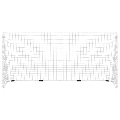 Football Goal with Net White 366x122x182 cm Steel
