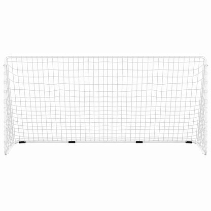 Football Goal with Net White 366x122x182 cm Steel