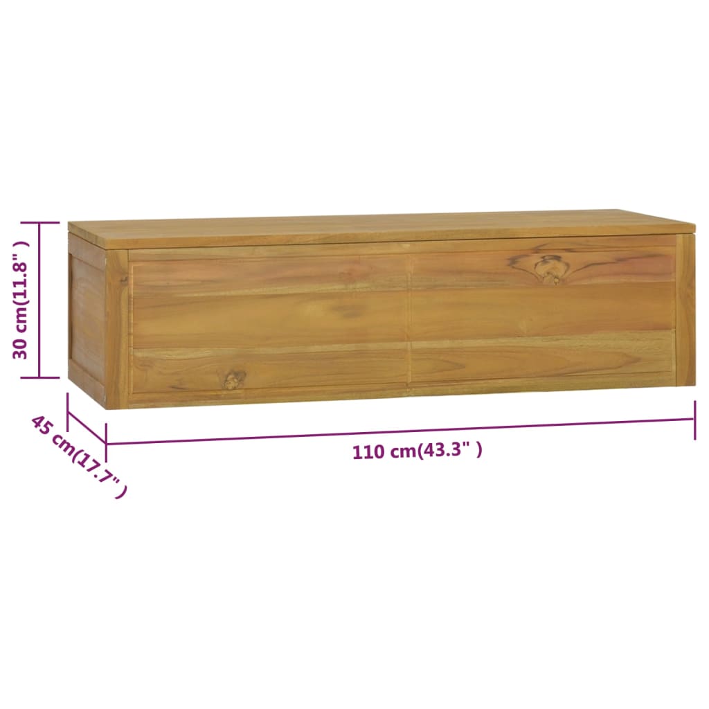 Wall-mounted Bathroom Cabinet 110x45x30 cm Solid Wood Teak