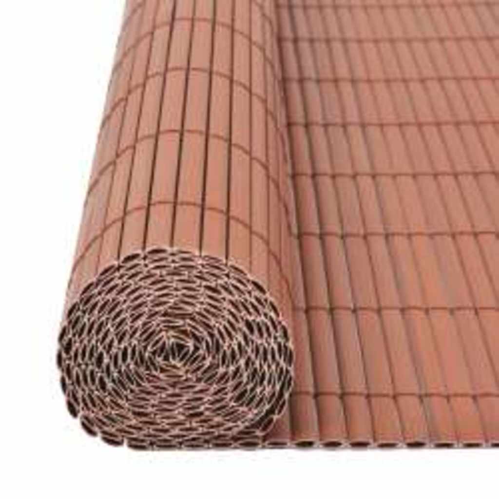 Double-Sided Garden Fence 110x300 cm Brown