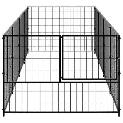 Dog Kennel Black 4 m² Steel