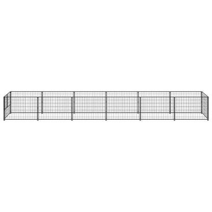 Dog Kennel Black 6 m² Steel