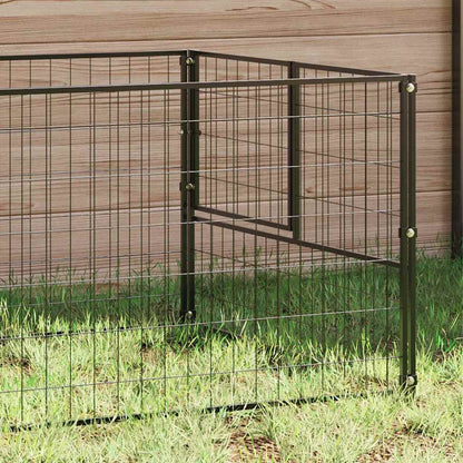 Dog Kennel Black 8 m² Steel