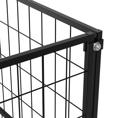Dog Kennel Black 10 m² Steel