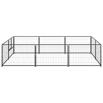 Dog Kennel Black 6 m² Steel
