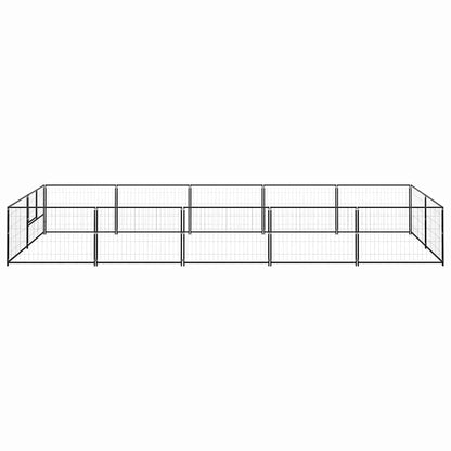 Dog Kennel Black 10 m² Steel
