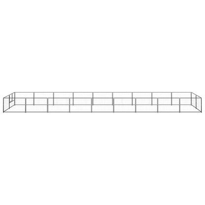 Dog Kennel Black 18 m² Steel