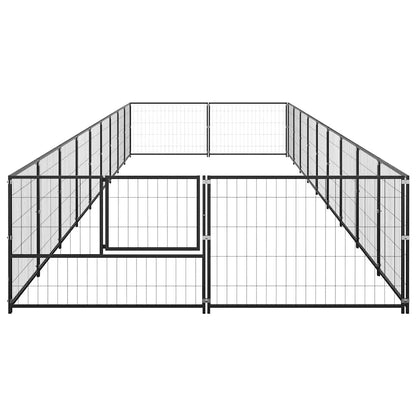 Dog Kennel Black 18 m² Steel
