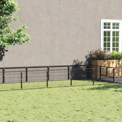 Dog Kennel Black 18 m² Steel