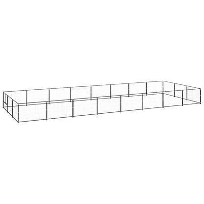 Dog Kennel Black 24 m² Steel