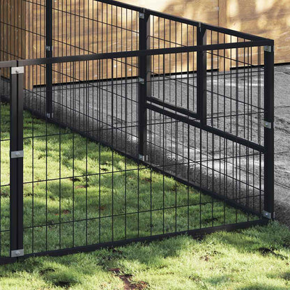 Dog Kennel Black 30 m² Steel