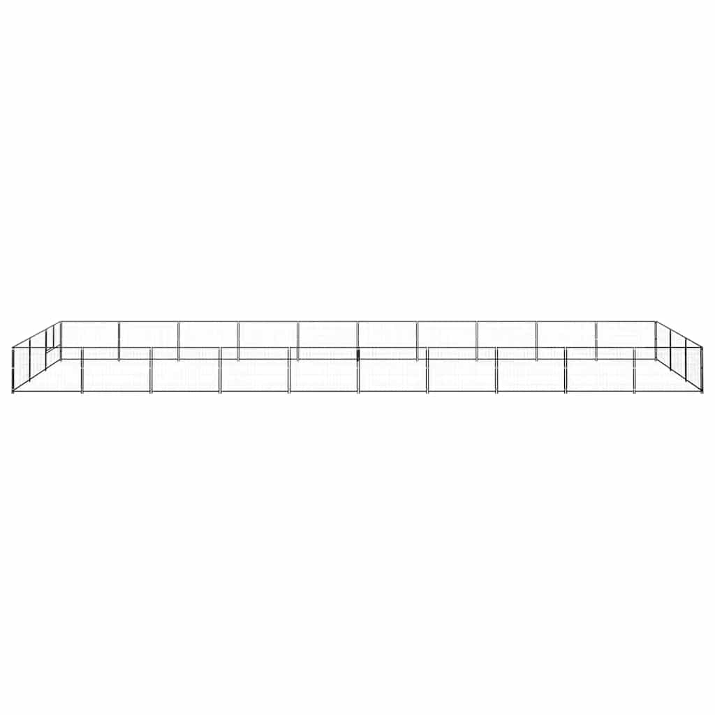 Dog Kennel Black 30 m² Steel