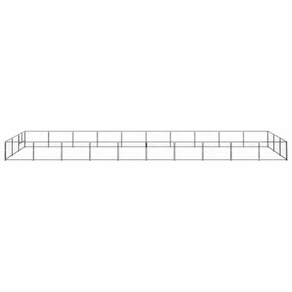 Dog Kennel Black 30 m² Steel