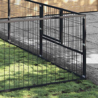 Dog Kennel Black 36 m² Steel