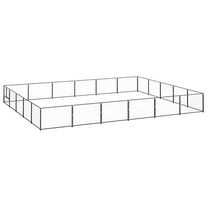 Dog Kennel Black 30 m² Steel