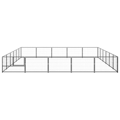 Dog Kennel Black 30 m² Steel